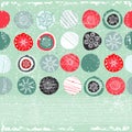 Seamless pattern with Christmas baubles. Vector illustration with Christmas ornaments in retro colors. Royalty Free Stock Photo